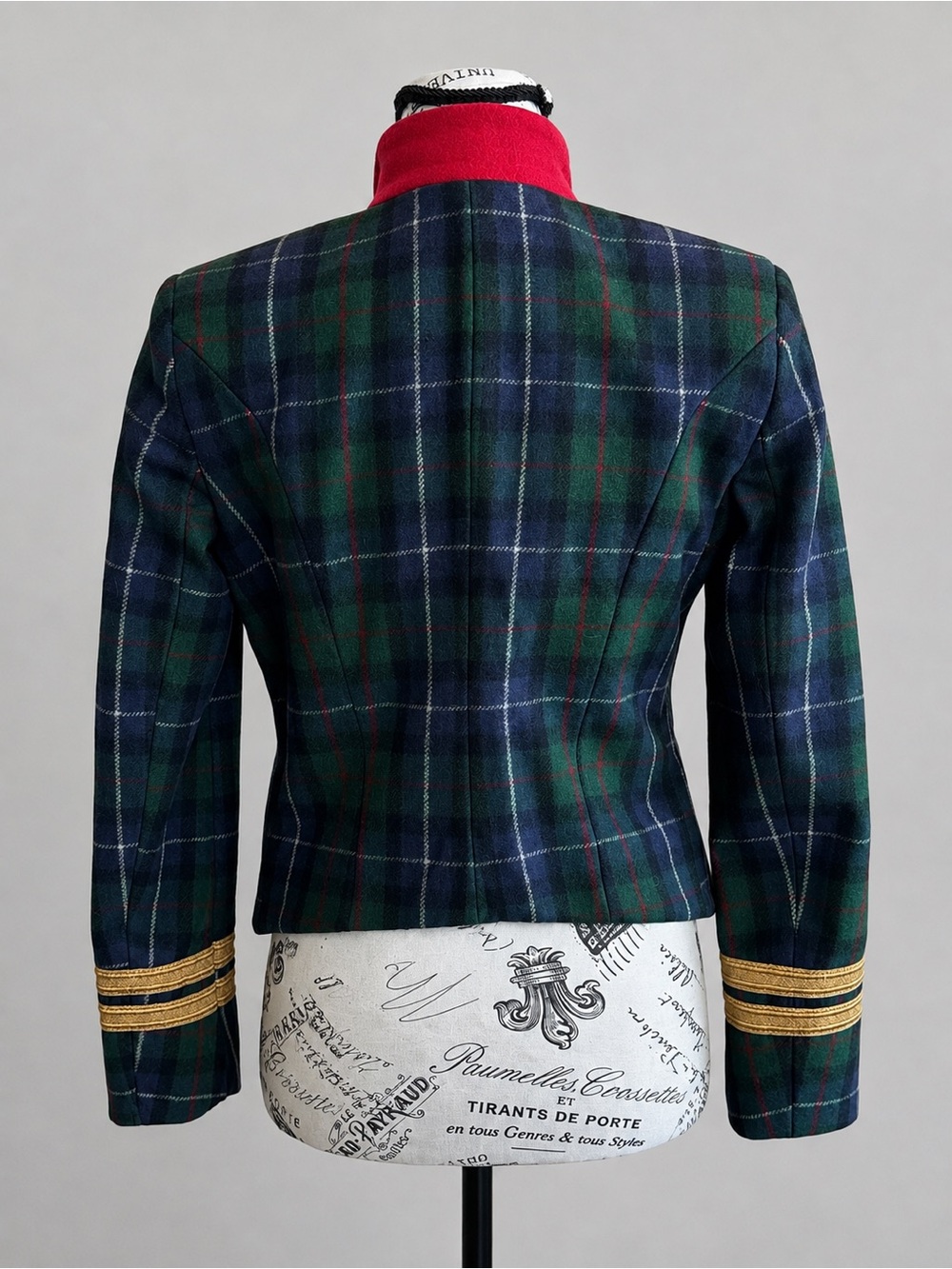Denim & Supply Ralph Lauren Tartan Plaid Wool Military Jacket Napoleon Gold S - Picture 4 of 14
